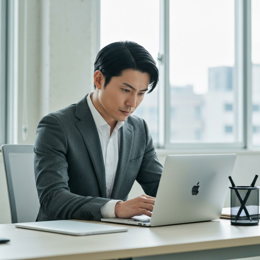 ビジネスマンがオフィスで作業